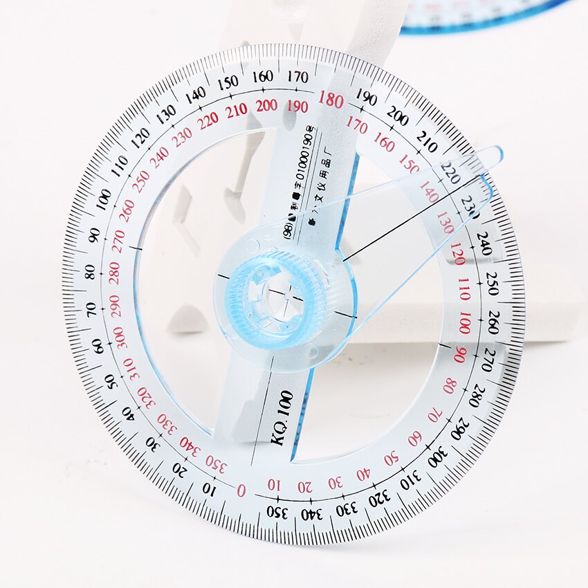 1PC Transparent Plastic 360 Degree Diameter 10cm Protractor Ruler Angle Finder for Office Protractors