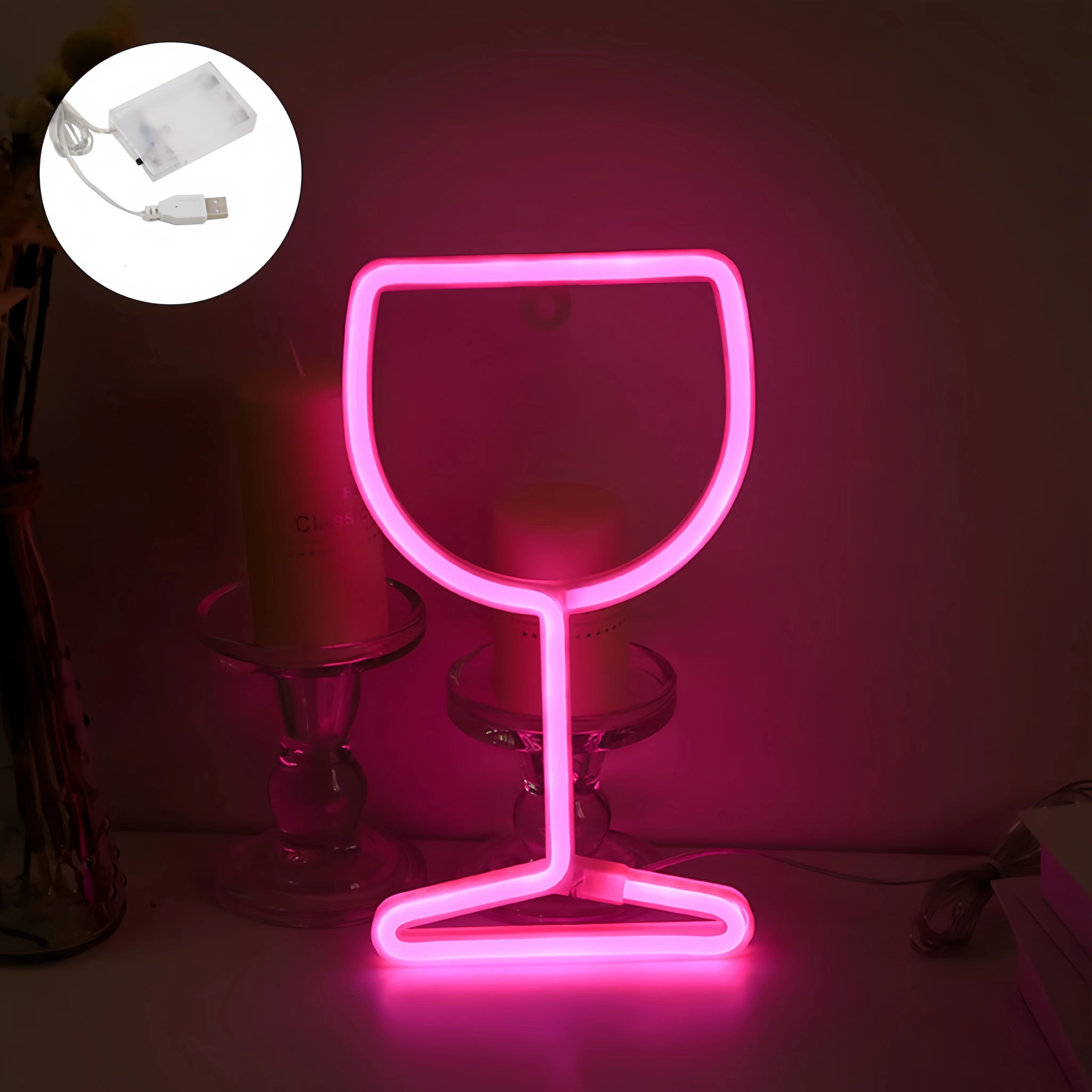 Luz de neón decorativa LED multifuncional para dormitorio, atmósfera del hogar, luz decorativa de primavera y verano, luz de estilo para fiestas navideñas, luz nocturna para habitación de niños, USB o con batería: green