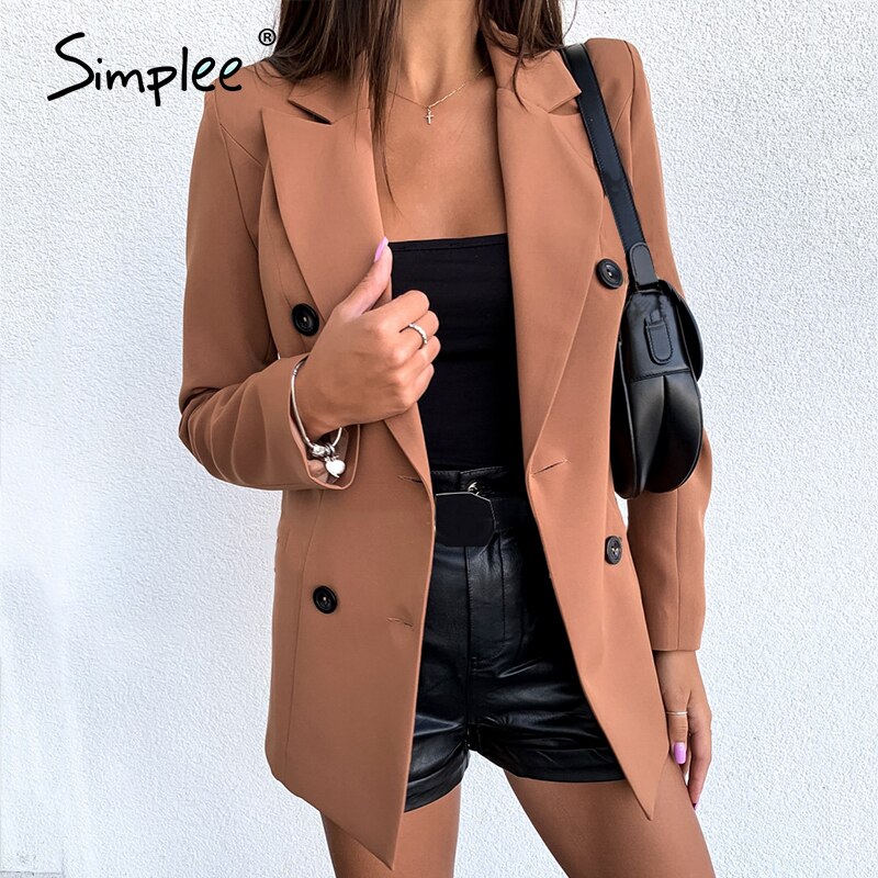 Simplee kaksirivinen puku takki musta slim fit naisten takki vapaa-ajan toimisto naisten takki high street tyyliin