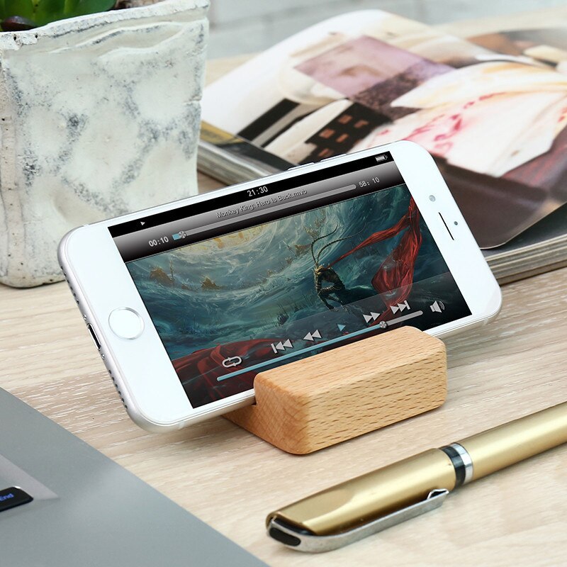 Universal Mobile Phone Holder Stand Wooden Holder For Phone iPhone 11 X 7 Xiaomi Samsung S10 Desk Tablet Stand Cell Phone Holder