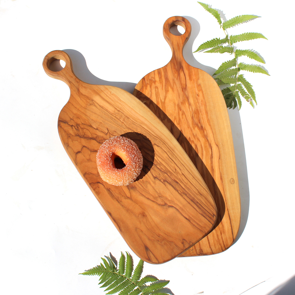 olivewood wooden chopping block bread sushi pizza boards medium size #901 Natural Oil Finished