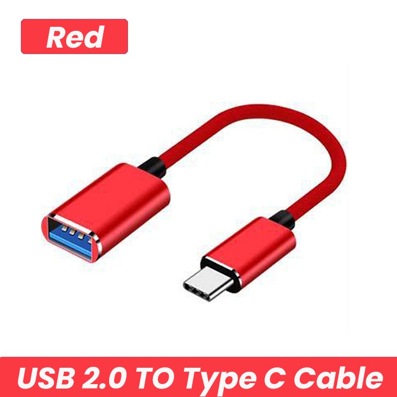 Type-C Micro USB OTG Adapter Cable USB 3.0 2.0 Female To Type C Male Cable Adapter Converter USB-C Cable For Car MP4 Phone: Red For Type C 2.0