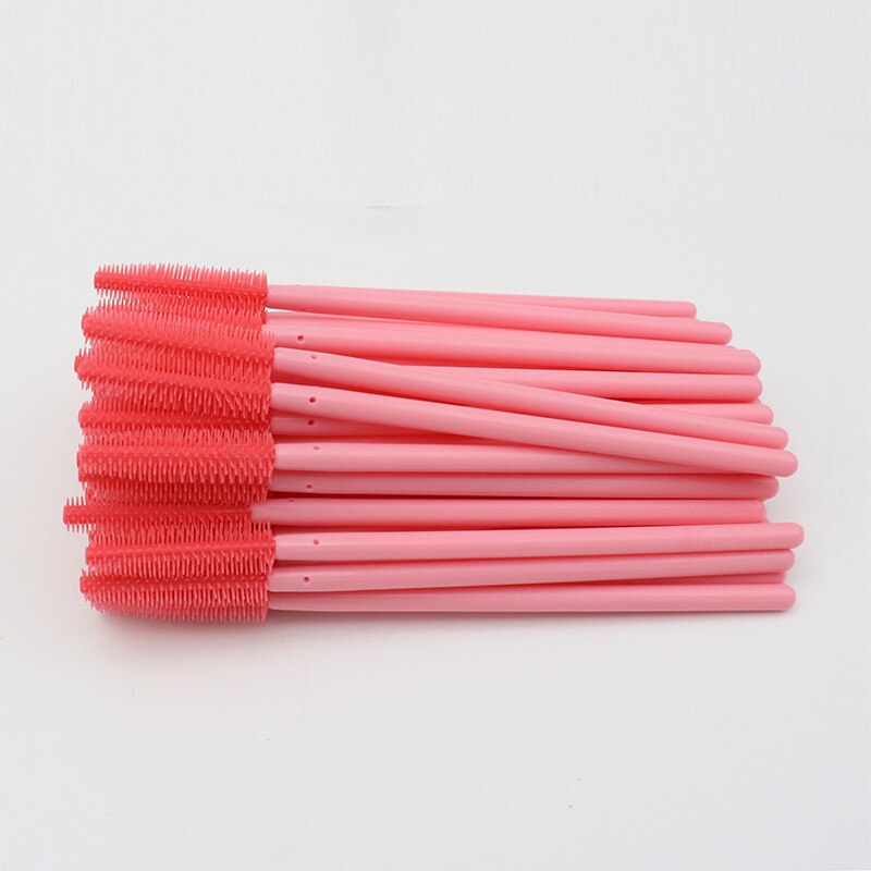 50 pcs Disposable Silicone Eyelash Brush Mascara Wands Eye Lashes Comb Extension Tool Beauty women Makeup Tool: AA108-01