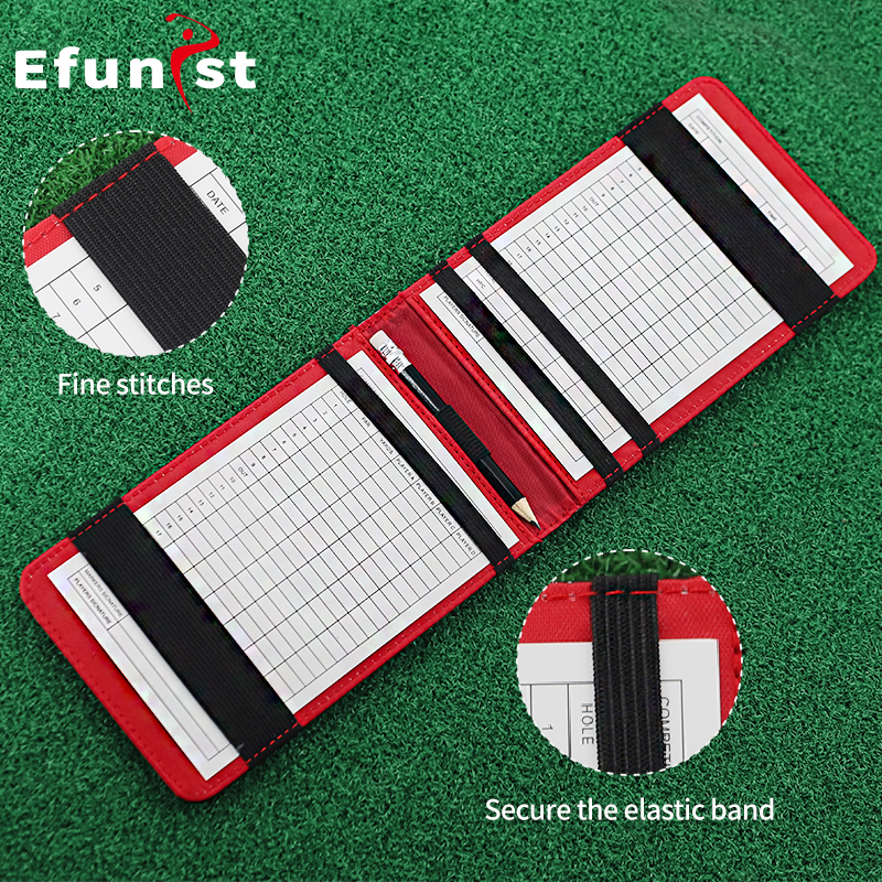 Golf Score Book PU Leather Material Score Notebook With Pencil And Score Card Easy To Use Of Golf Supplies