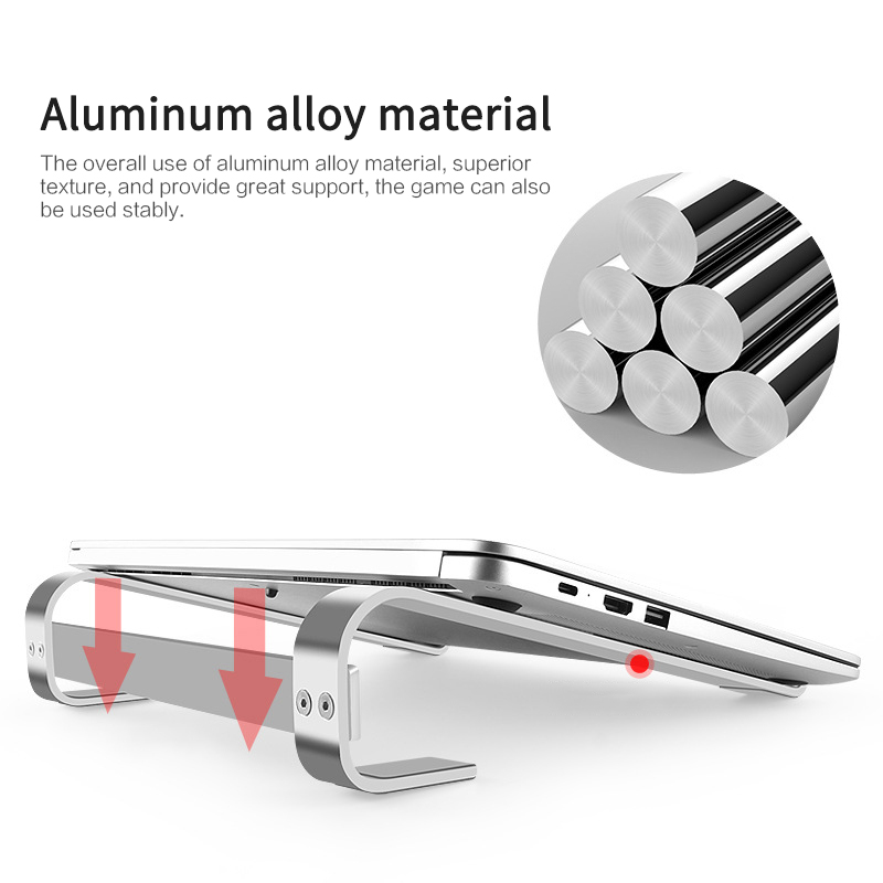 Potable Ventilated Ultra-thin Laptop Stand Ergonomic Aluminum Alloy Laptop Stand For 10-18 Inch Laptop Strong Compatibility
