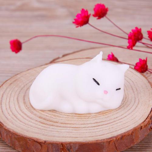 1 stuk schattige cartoon dieren mochi kat knijp le speelgoed langzaam stijgt kind kinderen volwassenen stress verlichten speelgoed zacht knijp af reageren leuk: Liegende kat