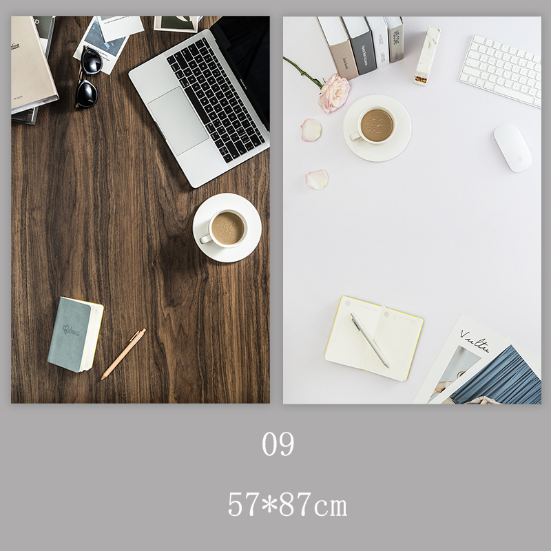 Background photography 2 Sides Marble Wood Grain photo studio Cosmetics Easter decoration 57*87cm Waterproof Photo background: 09