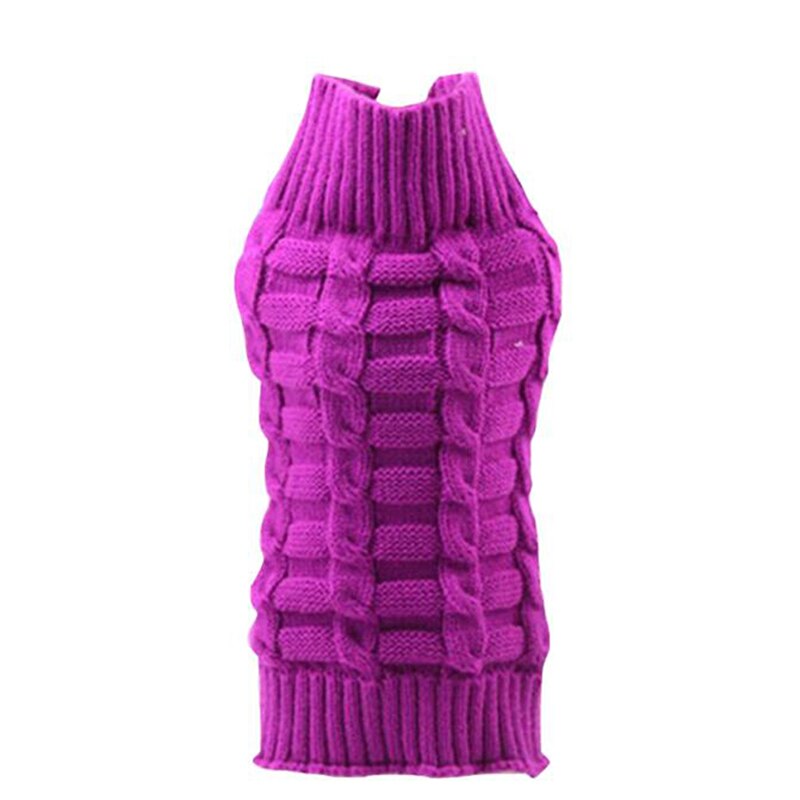 Leisure Pet Winter Warm Cat Clothes Cat Sweater For Small Cats Kitten Coat Jacket Kitty Knitted Sweaters Pet Dog Clothing: purple / M