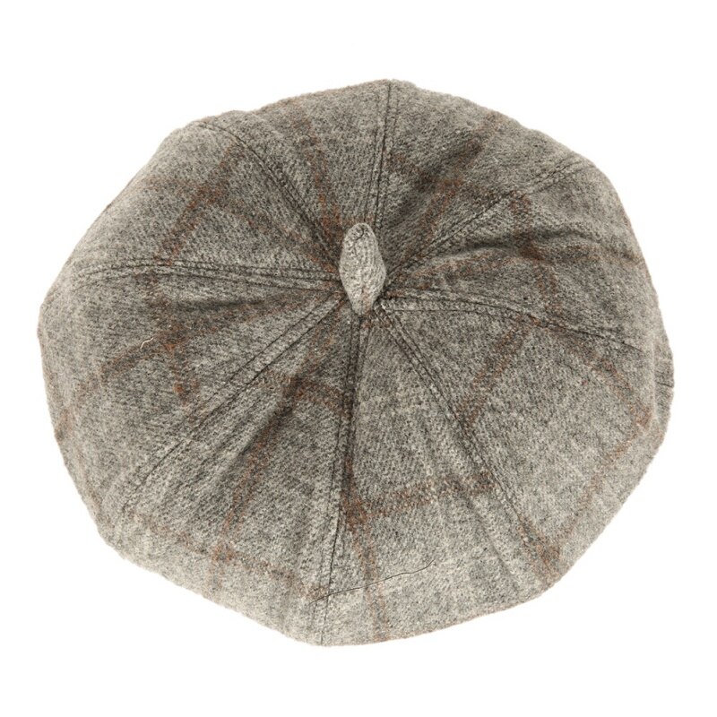 Utomhus dam höst vinter hatt kaffe färg stilig pläd sport löpning retro brittisk målare hatt pumpa jacka basker