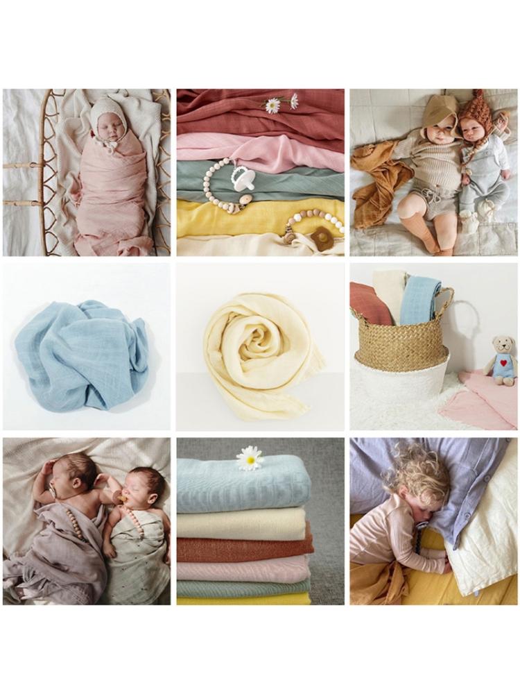 Bambu bomull baby filtar spädbarn badhandduk nyfödda wrap barn lakan
