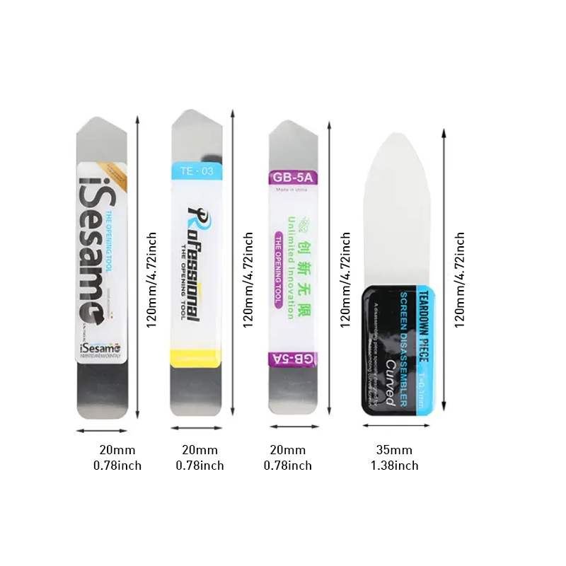 Metall bändverktyg för handöppning flexibel stålkofot för iphone ipad ipod mobiltelefon surfplatta demonteringsverktyg för reparation: Vit / 37 st