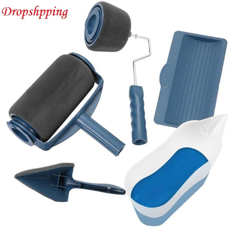 Peinture 5pc Runner Pro rouleau brosse outil floqué Edger bureau chambre peinture murale maison rouleau peinture brosse ensemble pour mur directe
