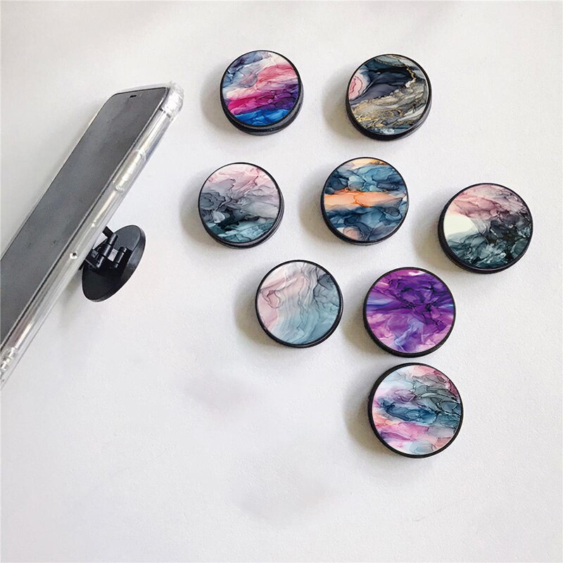 Soporte para teléfono móvil Xiaomi Redmi, accesorio Flexible de pintura con tinta de mármol degradado, agarre para anillo de dedo