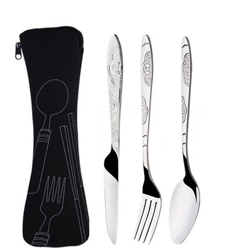 Edelstahl-Geschirrtasche, waschbar, mit Reißverschluss, Besteckset-Koffer, tragbare Tasche für Abendessen, Haushaltswerkzeug, Reisen, Camping, Löffel: Grau