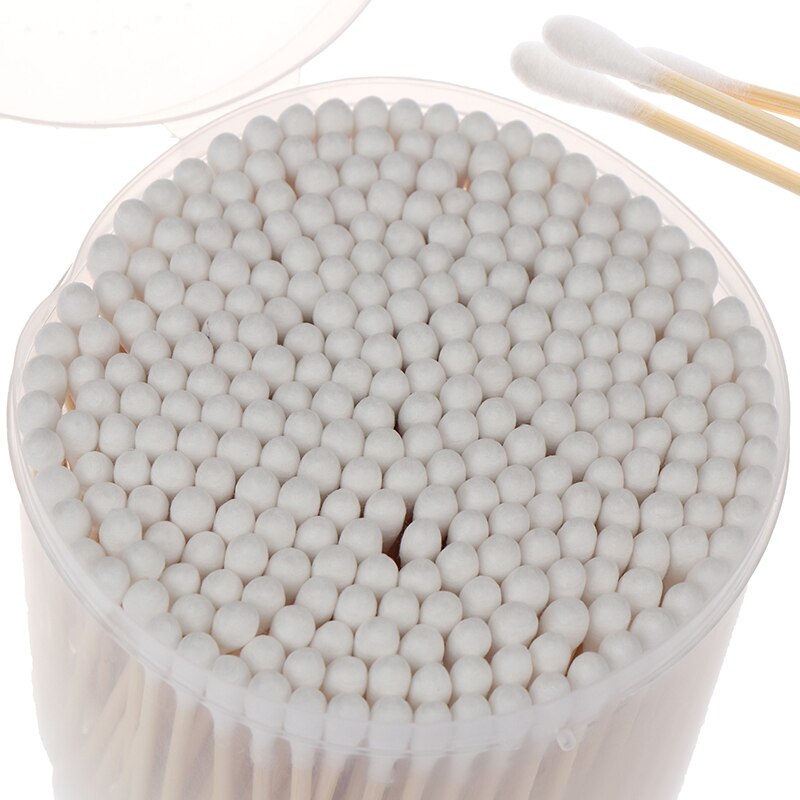 300 Pcs Disposable Cotton Swab Applicator Q-tip Swabs Bamboo Handle Sturdy