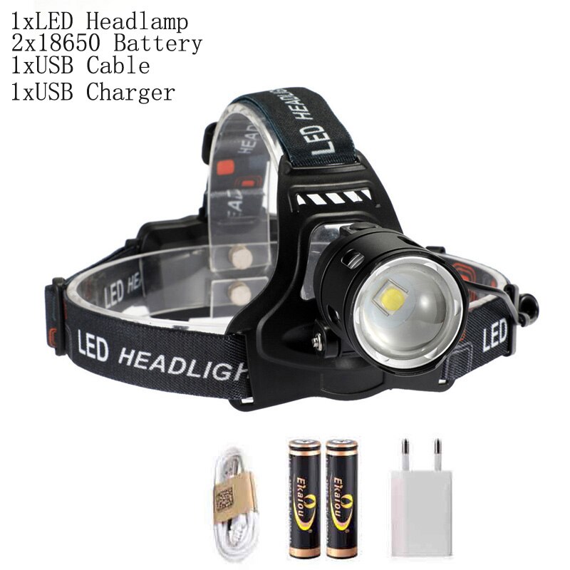 Super Heldere Led koplamp XHP50 Koplamp Hoge lumen USB Oplaadbare Krachtige Hoofd Licht Zoom Hoofdlamp Head Light