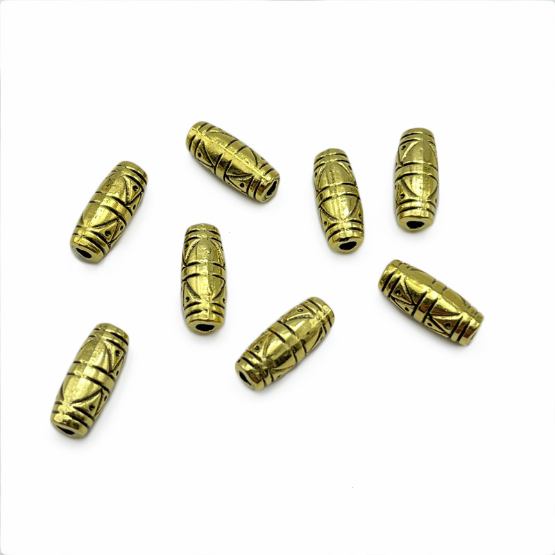 JunKang-Cuentas de grano de arroz con patrón tallado, accesorios para collar, pulsera hecha a mano, bricolaje, , 20 Uds.: Rojo