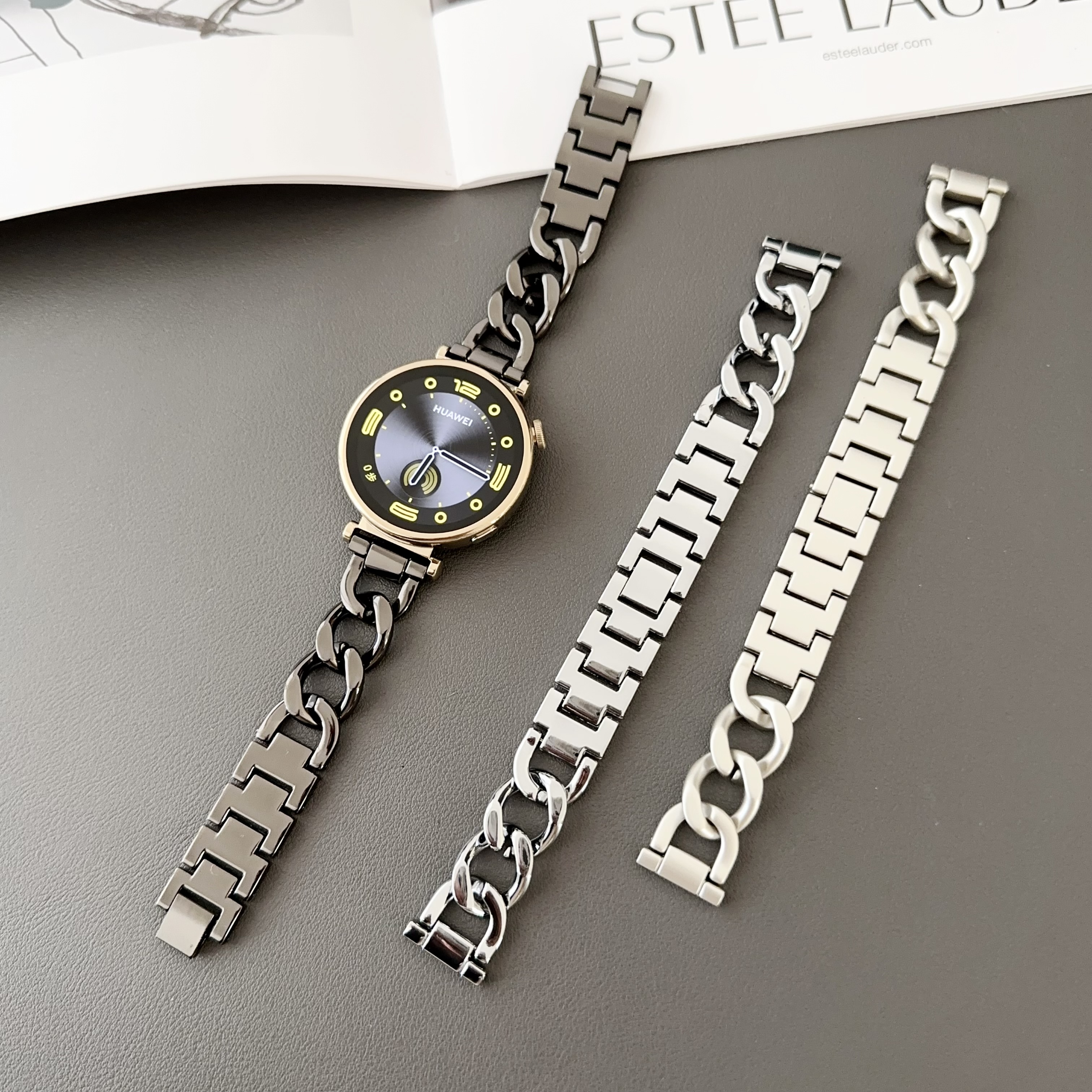 18mm roestvrijstalen bandjes voor huawei watch  gt 4 , 41mm metalen schakelarmbandjes voor garmin forerunner 265s , 255s/ venu 3s bandjes