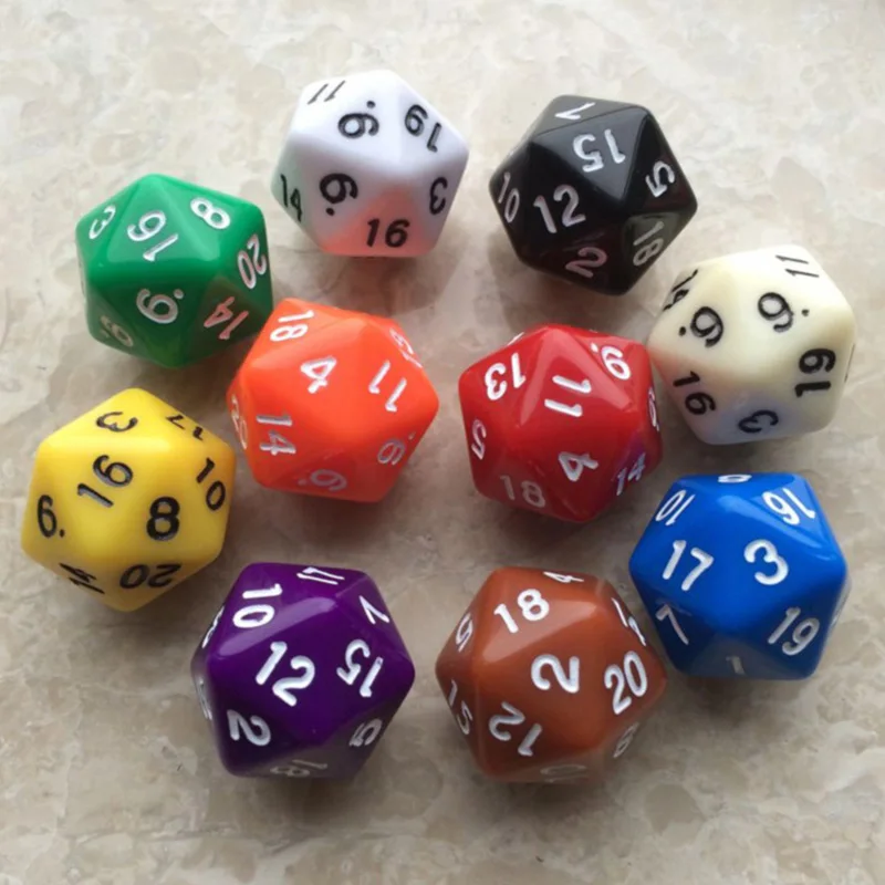 10 pçs/set Dados Digitais 20 lados Jogos Educacionais Acessórios de Entretenimento