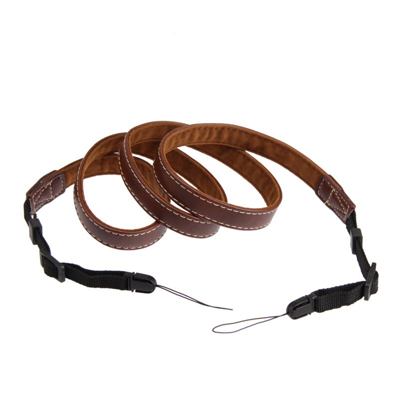 PU para cámara correa para canon PowerShot sx430is SX420IS SX410 SX400is sx510 para Ricoh GR3 GR III gr2 gr ii para nikon a1000 a900: Brown strap