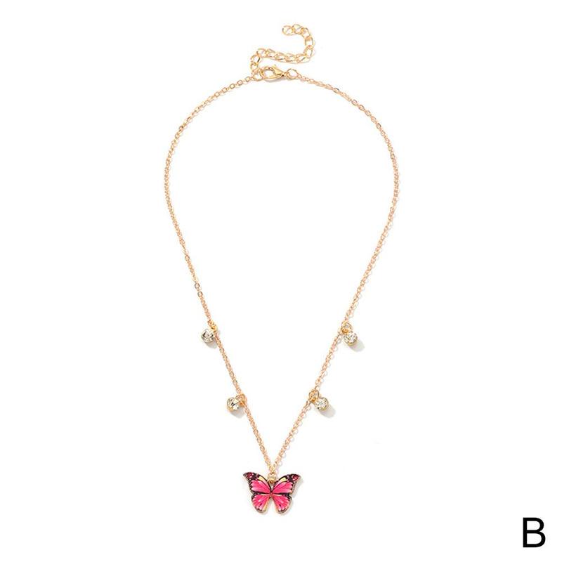 Bohemian Cute Animal Butterfly Pendant Necklace For Women Luxury Gold Clavicle Chain Chocker Necklace Girls Jewelry