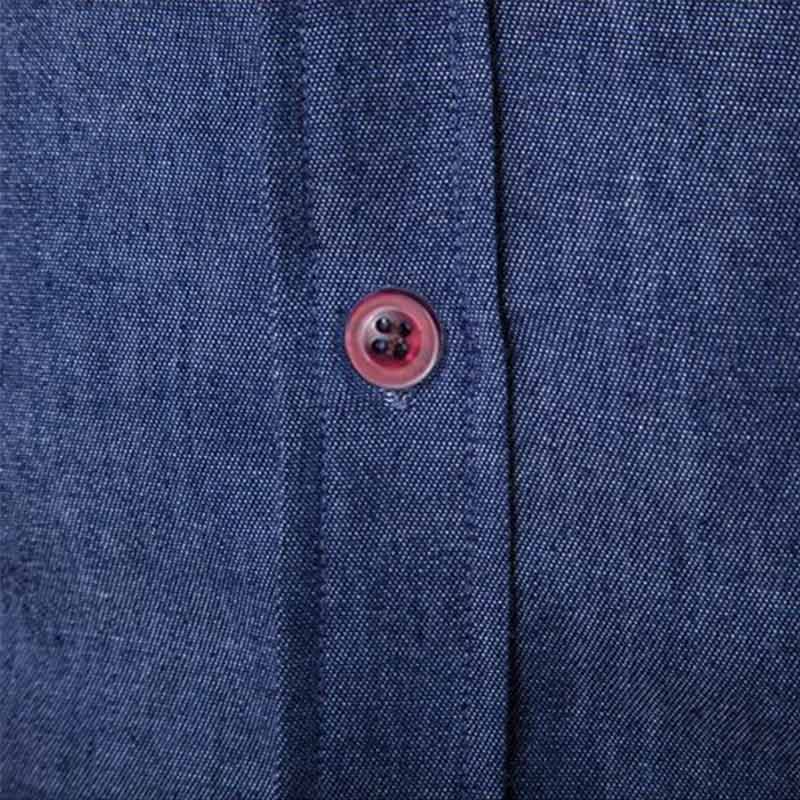 Läder långärmad jeansskjorta män långärmad skjorta fritidsskjortor män button up skjorta män klänning herrskjortor höst