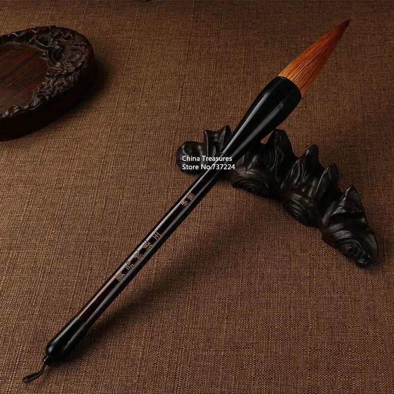 Big Size Chinese Calligraphy Brush Hopper-shaped Brush Chinese Ink Brush Writing Brush Pen Weasel Hair Mao Bi