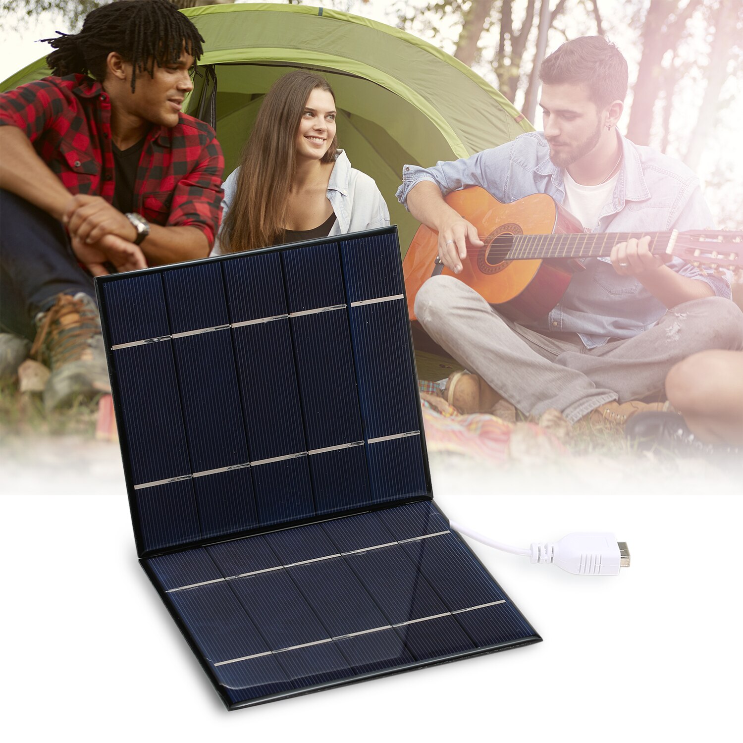 7W/5V Portable Solar Charger With USB Port Foldable Solar Panel Camping Travel Solar Power Charger For Tablet Laptop Cellphones