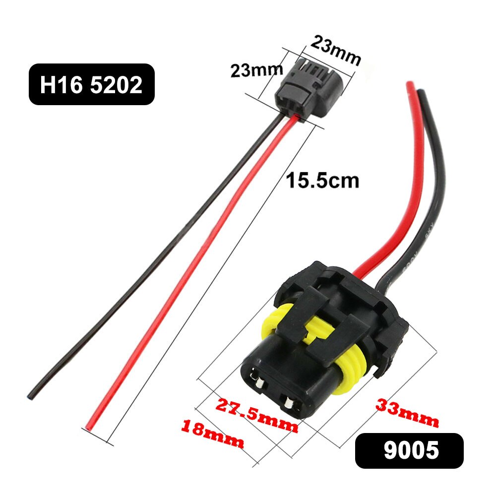 1Pcs H4 H7 H11 H13 H16 5202 Female Adapter Sockets pigtail Wiring Harness Connector Holder Plug For Headlight Fog Light Retrofit