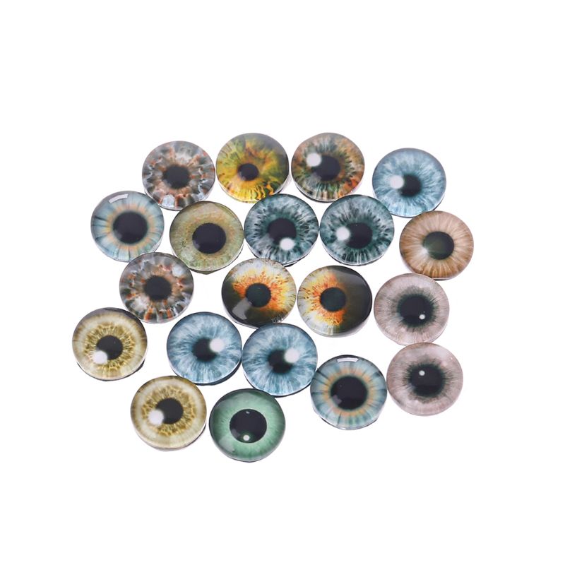 20 stk glas dukke øjne dyr håndlavet 8mm/12mm/18mm diy håndværk øjenkugler: 8mm
