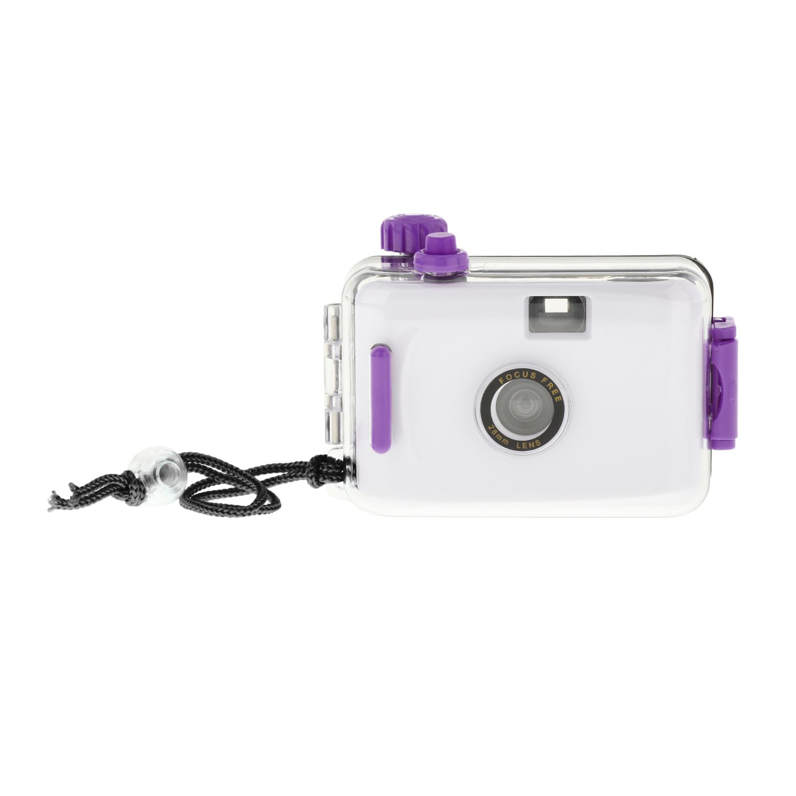 PP Compact Underwater RWaterproof Mini Camera Film Camera 35mm Film with Protective Shell Accessories: Purple Case
