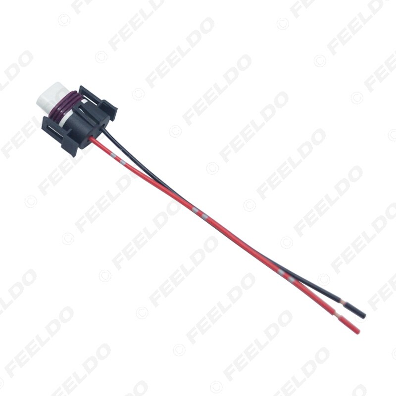 FEELDO 2Pcs Car Headlight Ceramic Socket Wire Connector For H11 H8 H9 LED HID Light Wiring Harness Plug #AM5942