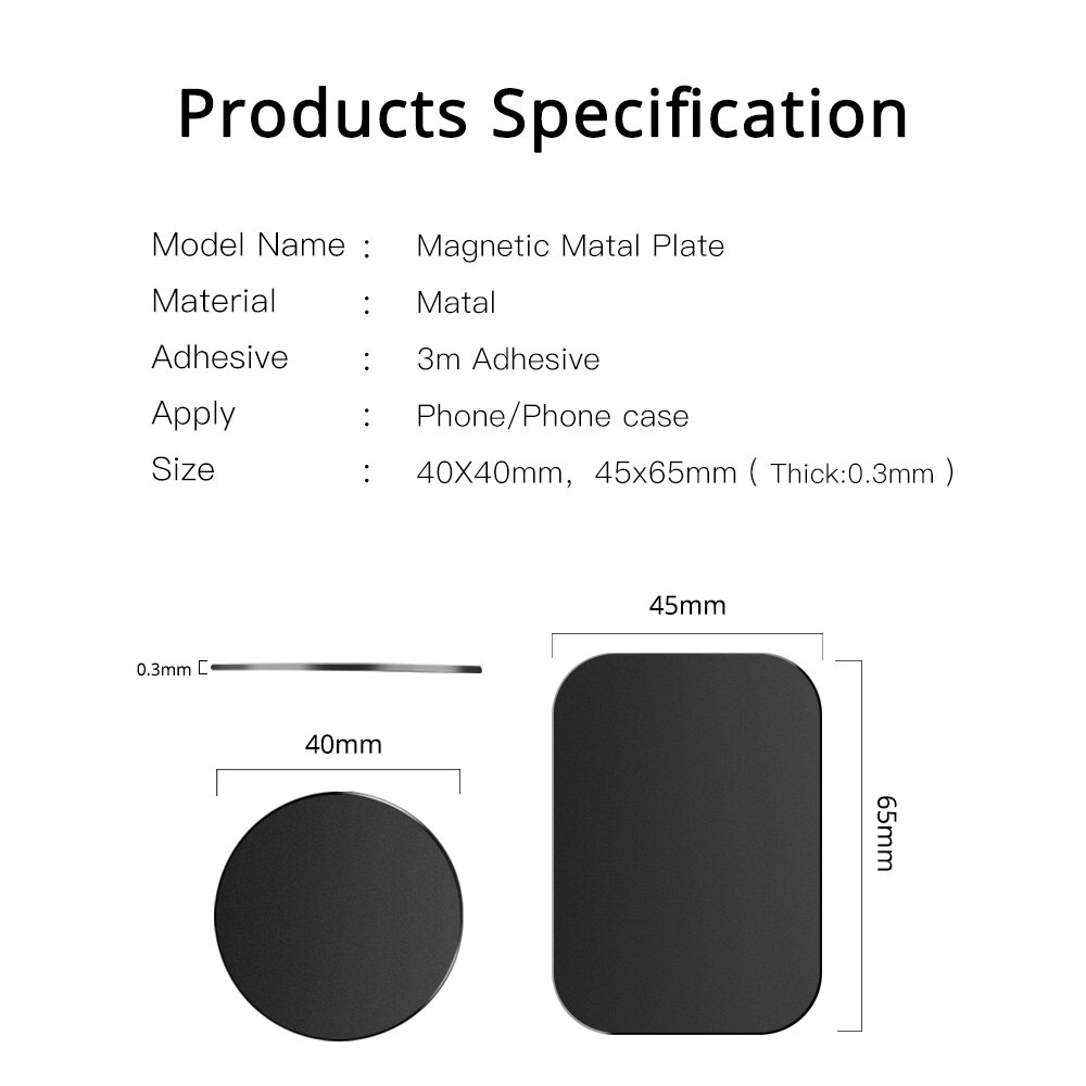 ANMONE Universale Magnetico Supporto Del Telefono Per Auto Piastra Metallica Magnete Del Basamento Del Ferro Copriletto Autoadesivo Per Il Telefono Mobile Del Supporto Dell'automobile Del Basamento Del Supporto Del