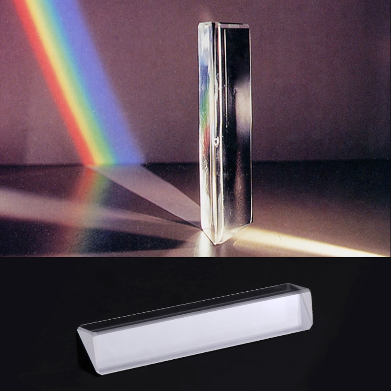 OOTDTY K9 cristal óptico ángulo recto que refleja el prisma Triangular para la enseñanza de espectro de luz