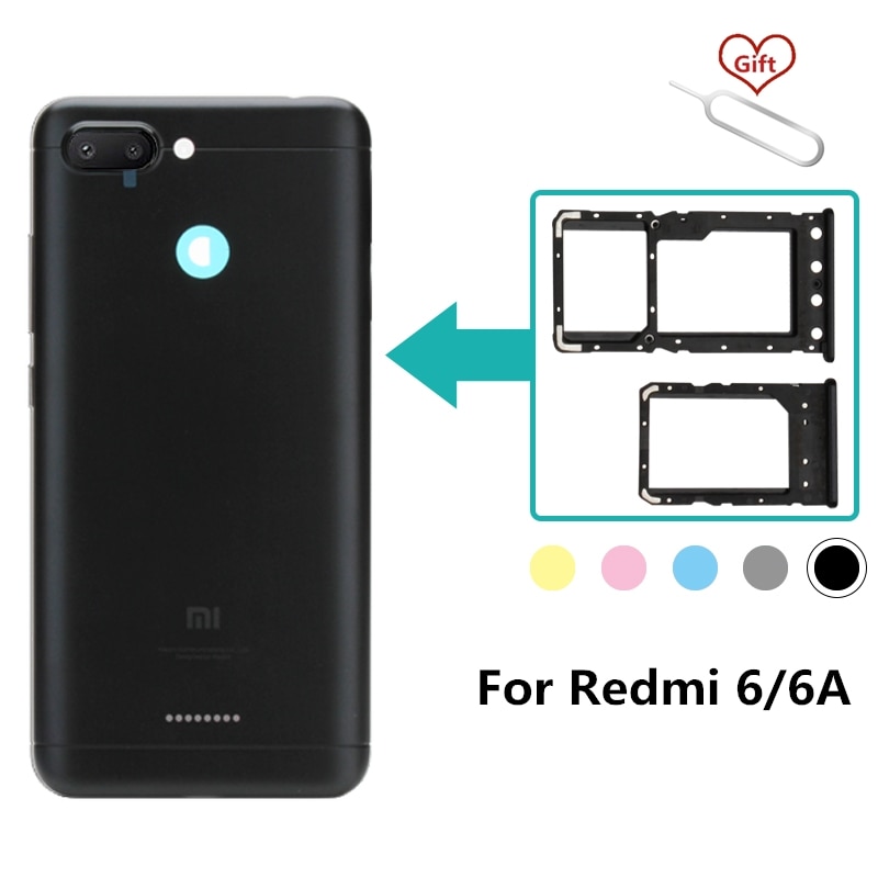 Voor Xiaomi Redmi 6/6A Dual Sim-kaart Lade Houder Voor Xiaomi Redmi6 Redmi6A Micro-SD/TF card Slot Adapter Reparatie Onderdelen