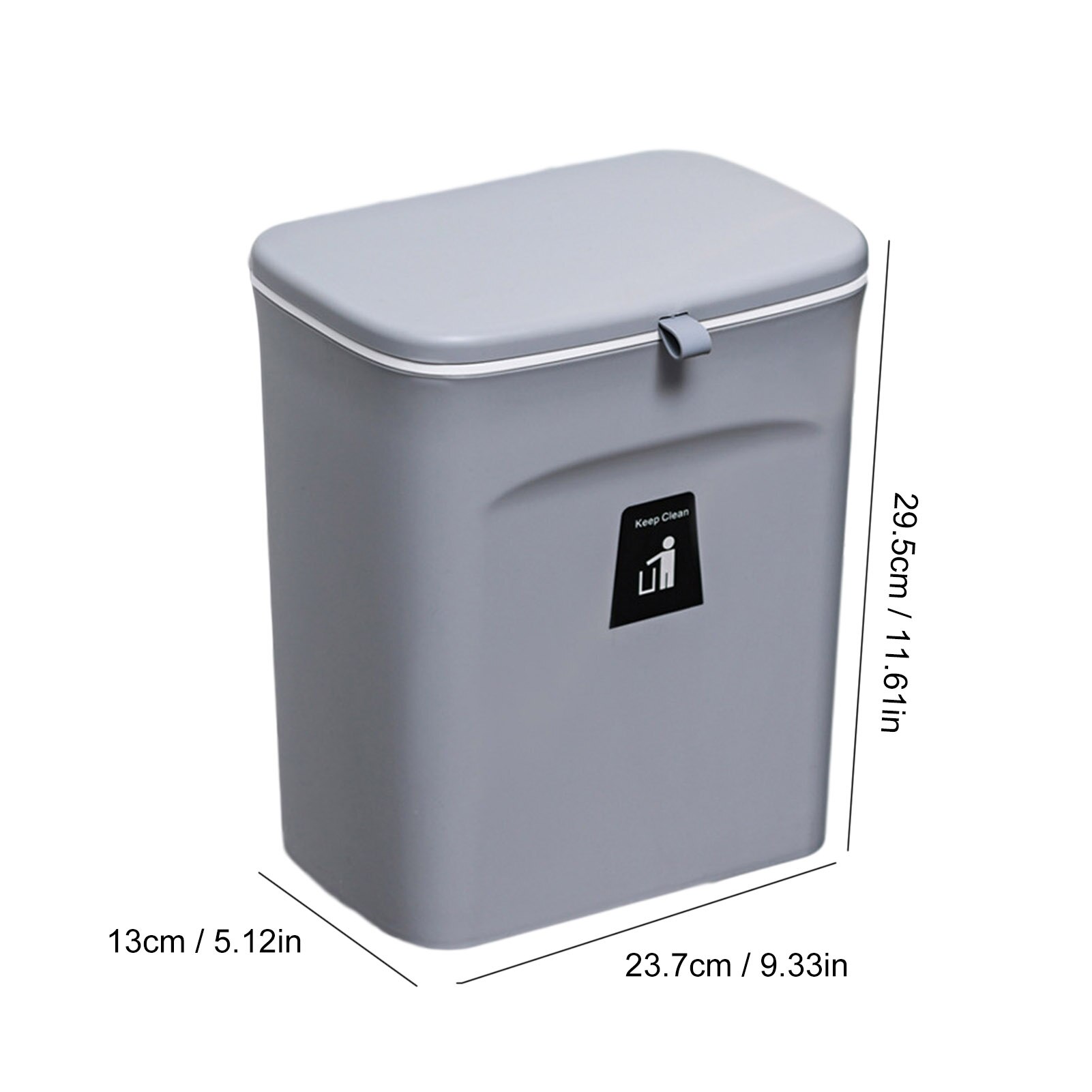 9L Hanging Trash Can Kitchen Cabinet Door Hanging Trash Bin Garbage Home Office Car Trash Can With Lid Food Waste Compost Bin