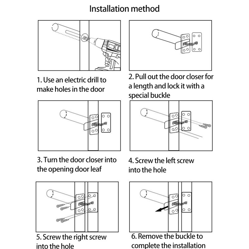 Automatic Inner Door Closer Concealed Tubular Chain Spring Soft Close Door Hinges Home Improvement Door Hardware