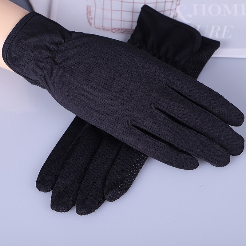 ¡Novedad de ! Guantes de conducir para mujer, Guantes antideslizantes de poliéster con pantalla táctil UV, Guantes transpirables para mujer: black 2