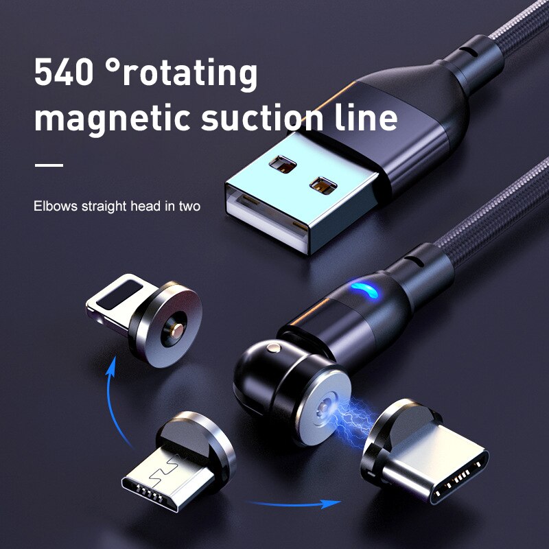 Magnetic USB Cable 360º+180º Rotation Micro USB Ca... – Vicedeal