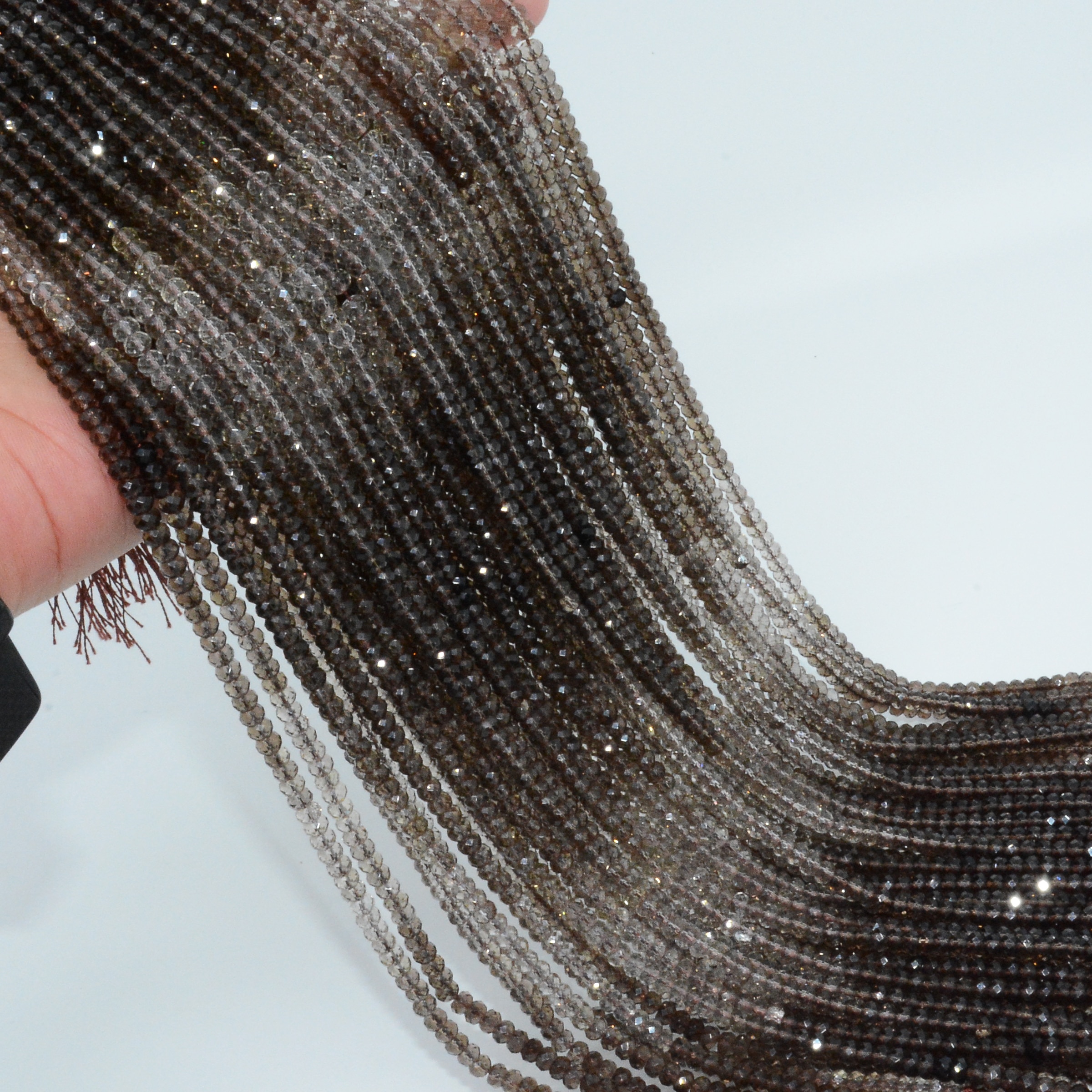 Naturalne kwarc dymny szlifowane okrągłe koraliki 4.2mm, grubość około 3mm