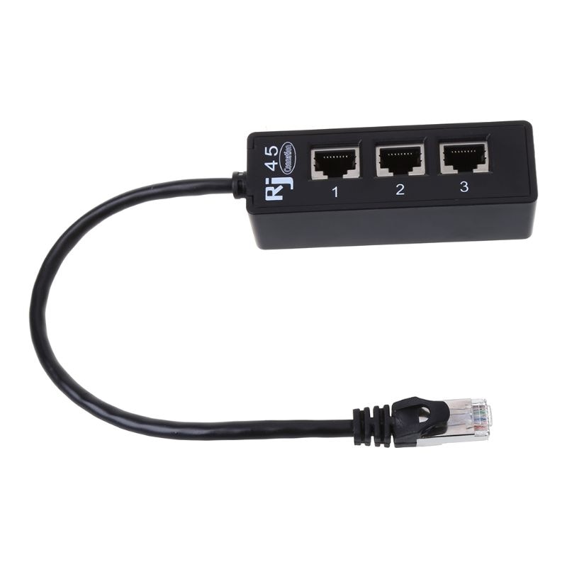 1 zu 3 Buchse LAN Ethernet Netzwerk RJ45 Stecker Splitter Verlängerung Adapter Stecker