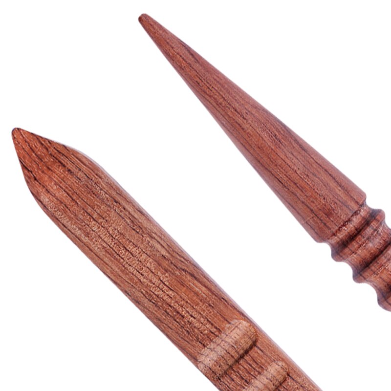 LMDZ-bruñidor de madera para manualidades, herramienta de bruñir, herramienta de artesanía de cuero, cortador de bordes de madera, redondo y plano