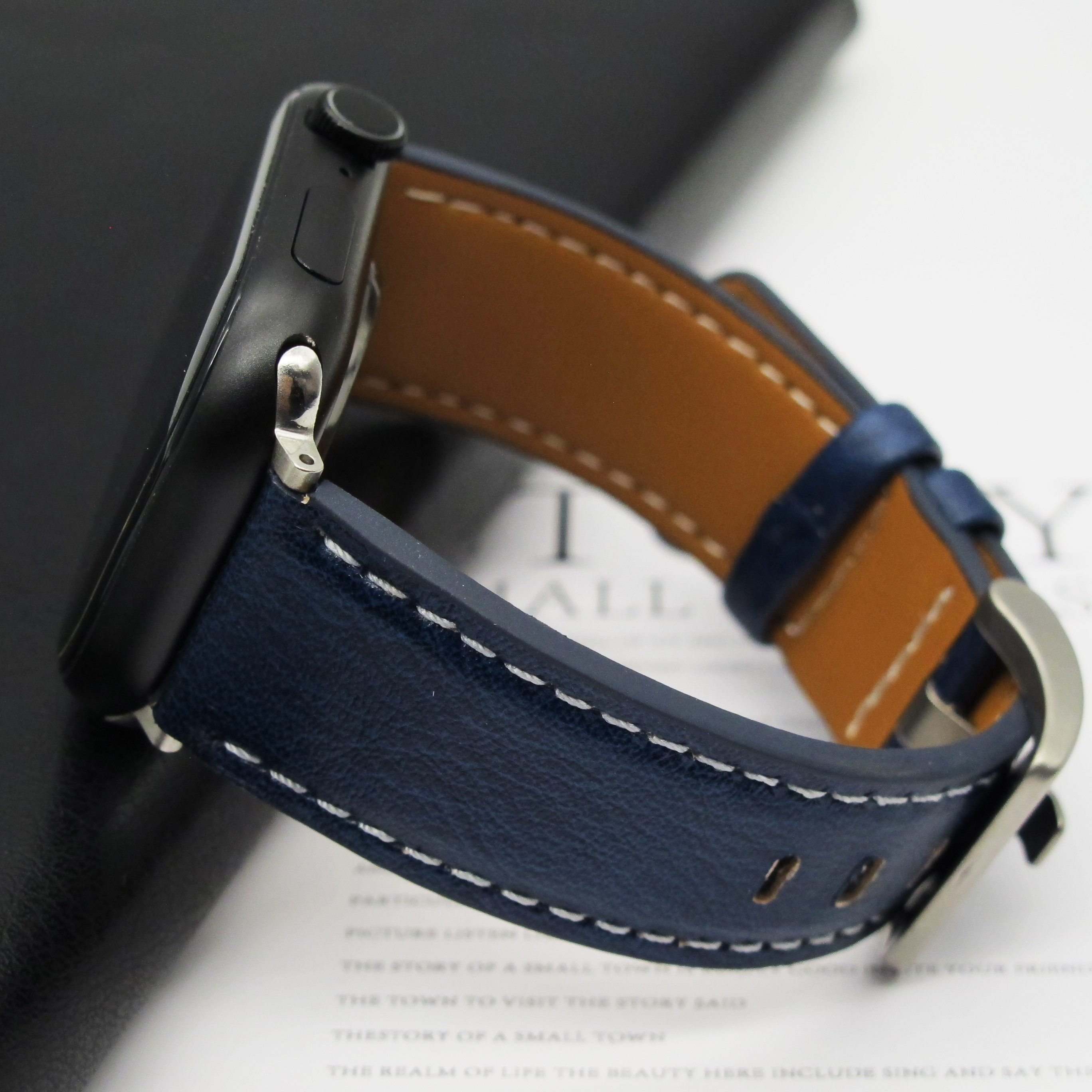 Leather strap for Apple Watch Ultra1 strap 49mm S10 46mm 42mm 45 44 41 40 38mm men's strap for Iwatch series 987654
