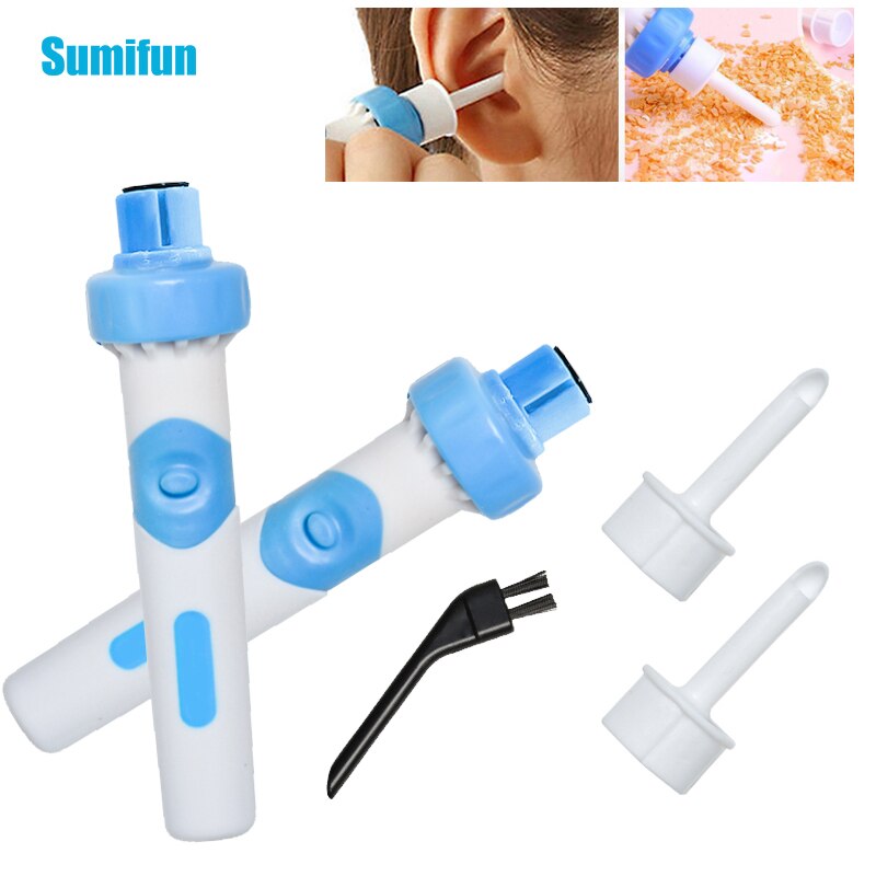 Sumifun 1/2 Set Elektrische Oorreiniger Ear Wax Pick Removal Met 3 Veilig Trillingen Zachte Spiraal Schoonmaken Pijnloos