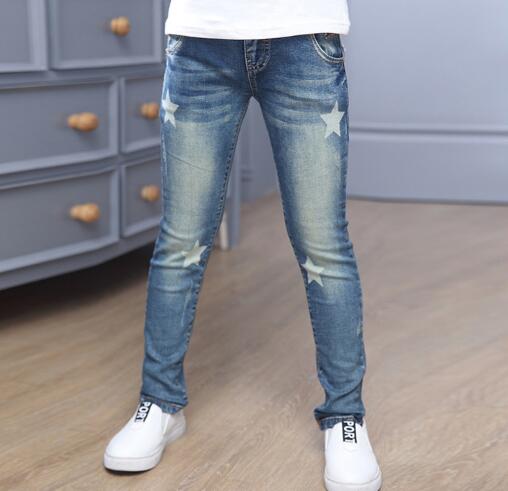 4 6 8 10 12 anos bebê menina jeans moda primavera/outono meninas calças de brim crianças roupas menina algodão casual lápis