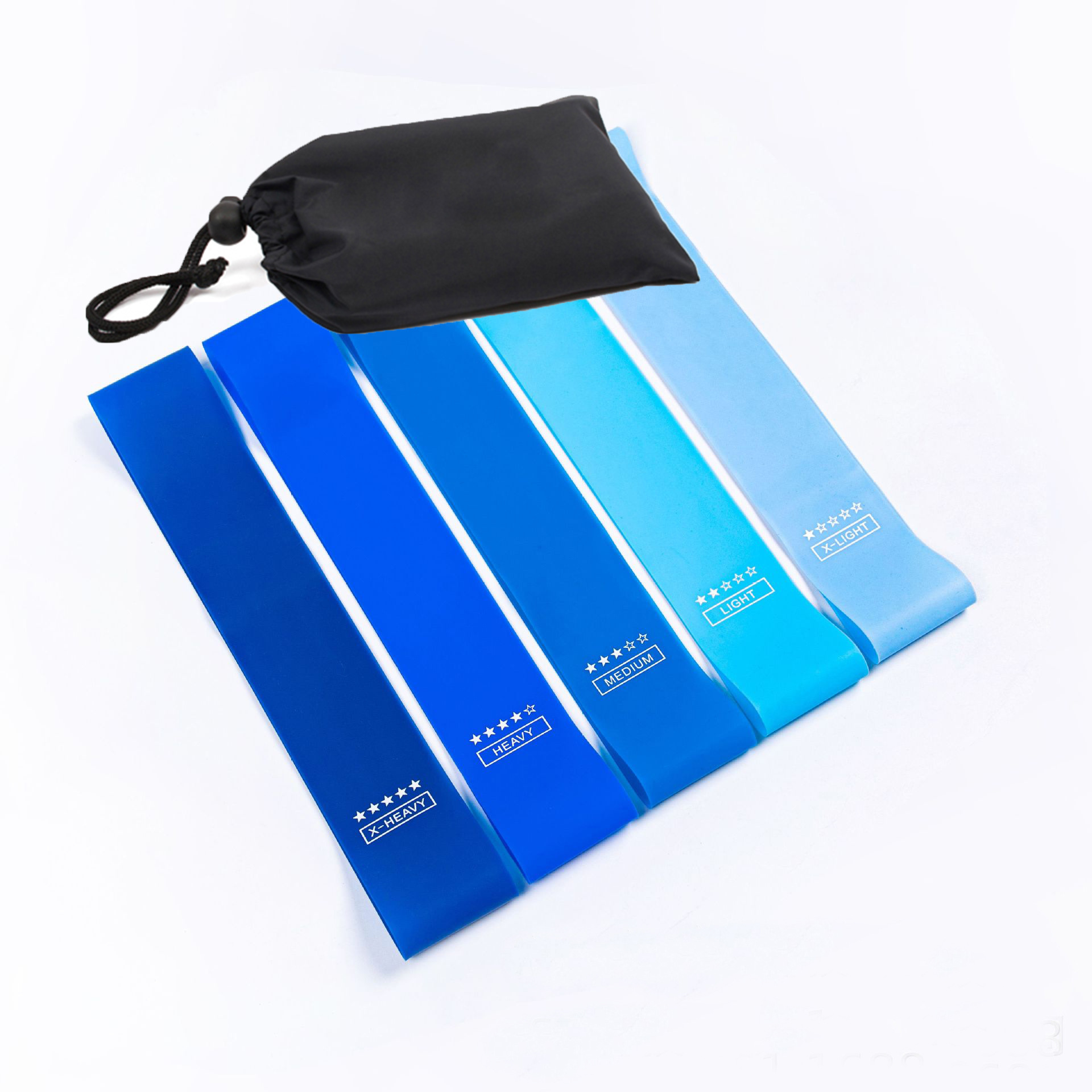 5PCS Gym Resistance Bands Yoga Band Fitness Exercise Training Hip Tension Band Leg Squat Dance Elastic Loop Stretch Band: black