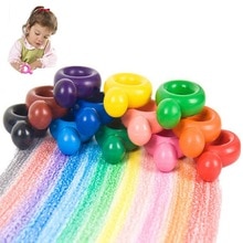 Neue-Kleinkind Buntstifte, 12 Farben Farbe Buntstifte für Babys, Ring Geformt Waschbar Wachs Buntstifte für Kleinkinder, Palme-Griff Buntstifte Dood