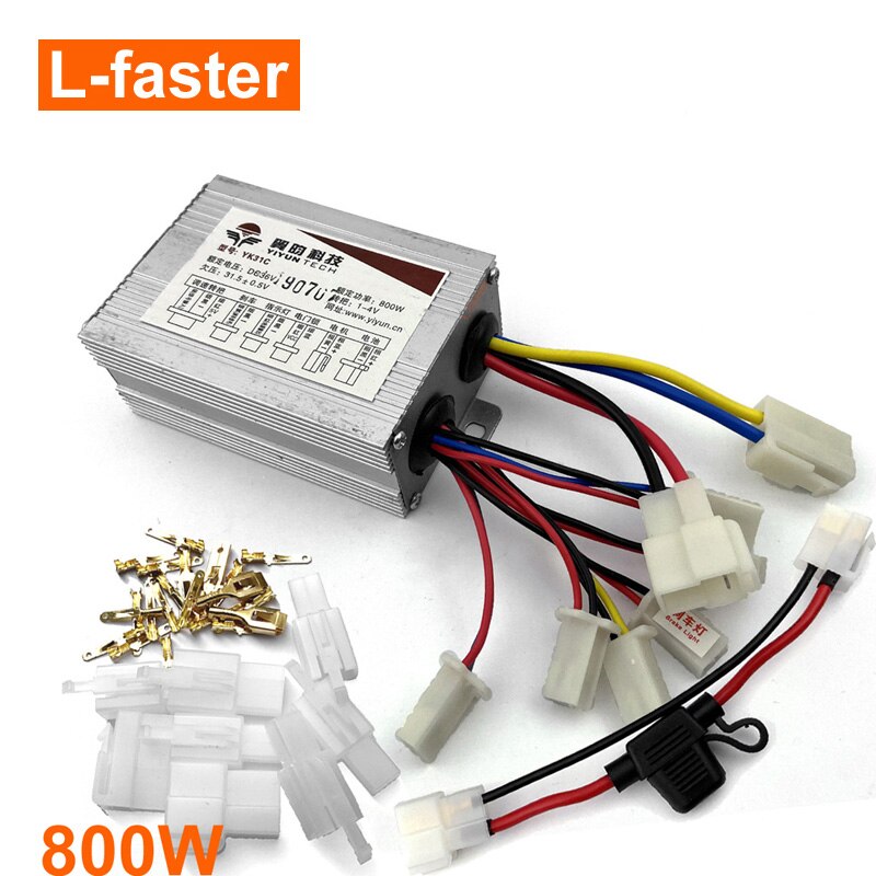 48V 800W Brushed Motor Controller With 30A Fuse Socket And Terminal Connectors For Electric Scooter Motorbike Bicycle