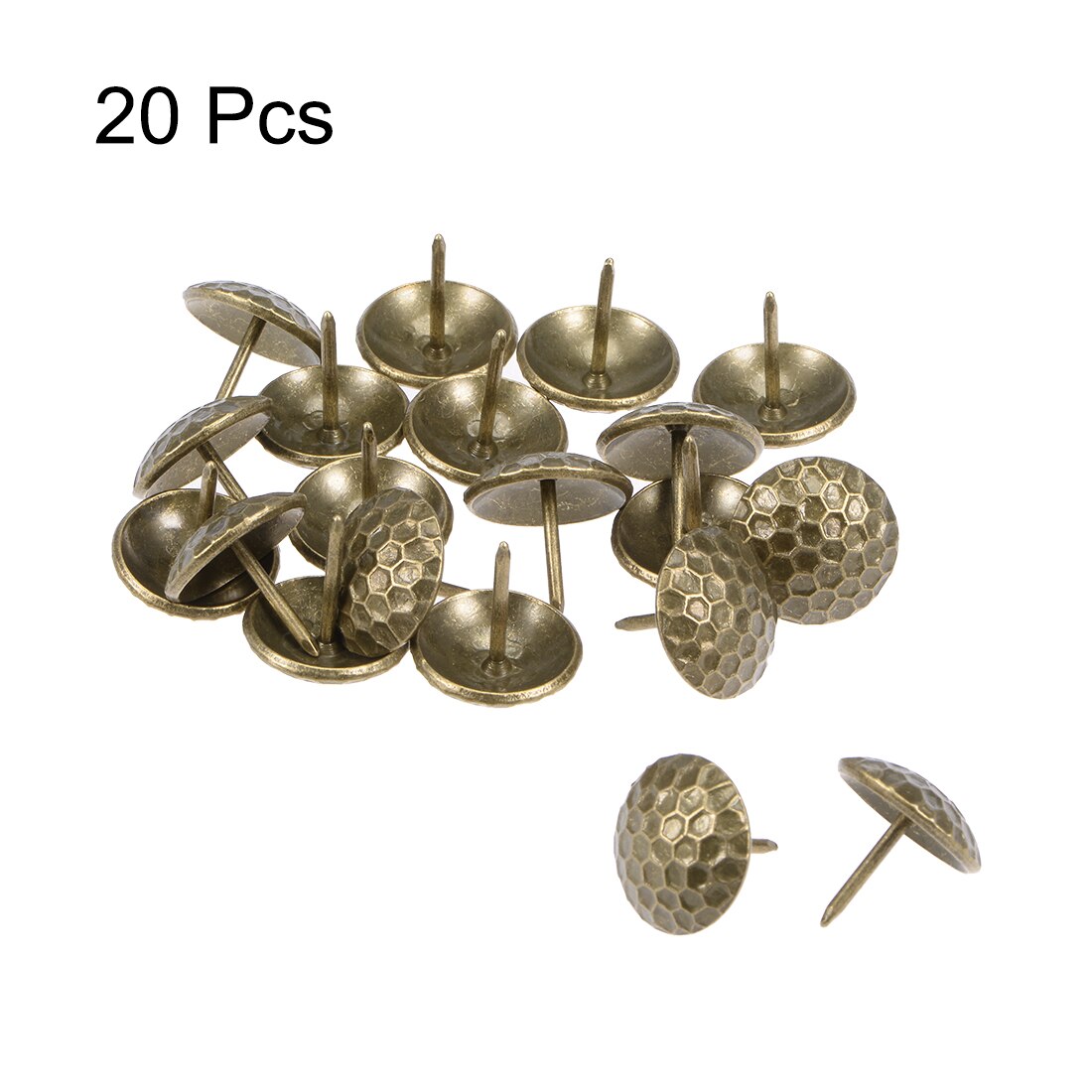 Uxcell meubelstof nagels 19mm kop dia antieke ronde duim punaises messing toon 20 stuks