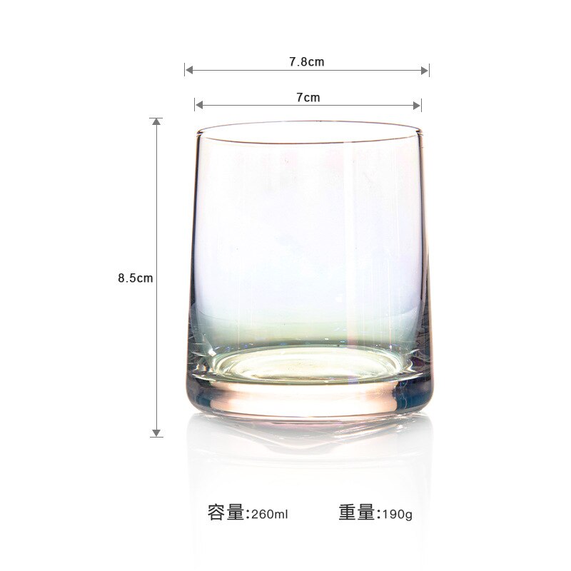 Koffie Glas Phnom Penh Transparante Ins Whiskey Glas Creatieve Glas Huishoudelijke Bier Sap Cocktail Wijnglas Kawaii Cup: Colorful cup / 260ml-2pc
